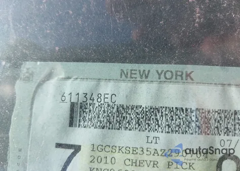 2010 Chevrolet Silverado 1500 Lt из США, поврежденный, VIN 1GCSKSE35AZ290704